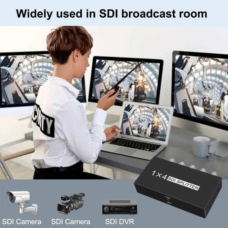 Amplificador distribuidor de video SDI 1 entrada 4 salidas SD-SDI / HD-SDI / 3G-SDI, 1 entrada 4 salidas