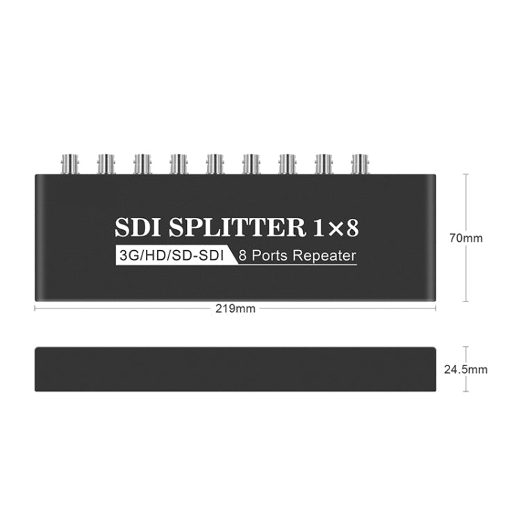Divisor de vídeo SDI con amplificador de distribución 1 entrada 8 salidas SD-SDI / HD-SDI / 3G-SDI, 1 entrada 8 salidas