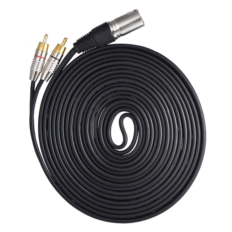 XLR-Stecker auf 2 Cinch-Stecker Stereo-Audiokabel | Vergoldet | 0,5m–10m