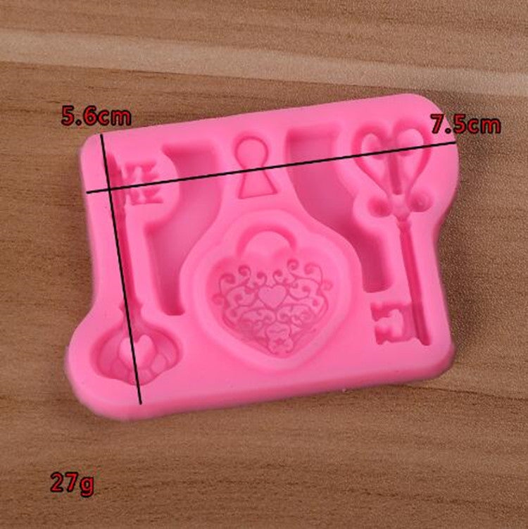 Love Lock & Key Fondant Silicone Mould | Set of 2 | Cake Decorating Tool