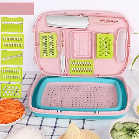 9-in-1 Folding Cutting Board Set with Knife & Blades