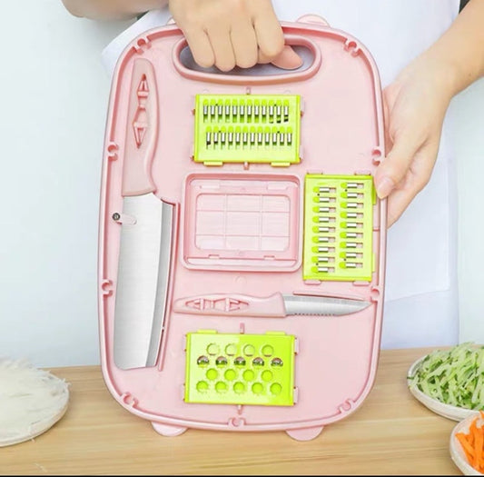 9-in-1 Folding Cutting Board Set with Knife & Blades