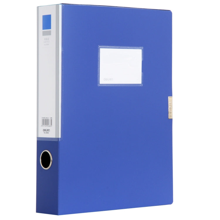 Deli A4 Plastic File Box | Office Document Storage Box 55mm – Blue