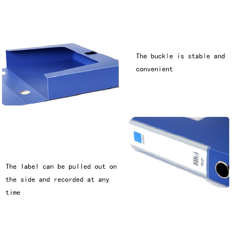 Deli A4 Plastic File Box | Office Document Storage Box 55mm – Blue