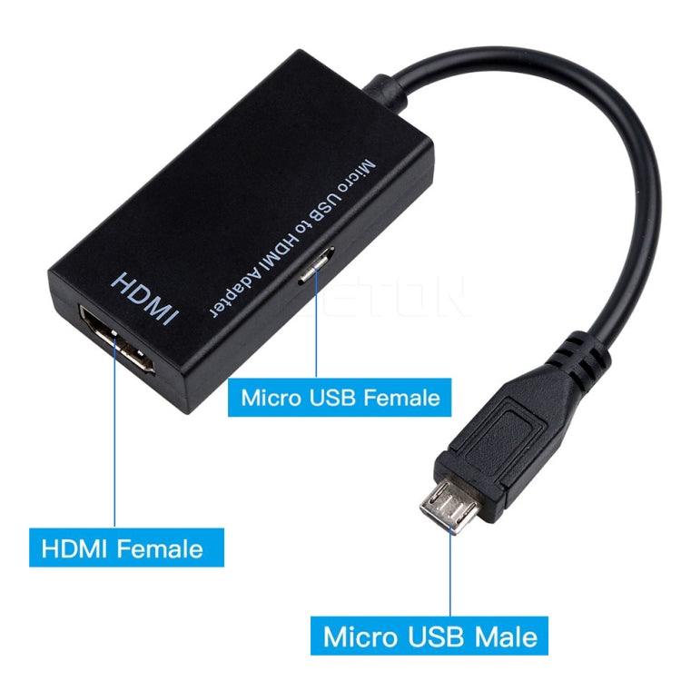 Cable adaptador Micro USB a HDMI hembra 1080P HD para dispositivos MHL, adaptadores HDTV para Samsung Galaxy HUAWE
