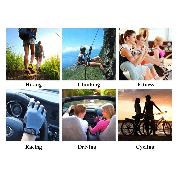 Guantes de ciclismo antideslizantes con absorción de impactos para fitness, levantamiento de pesas, entrenamiento, medio dedo, M, L, XL