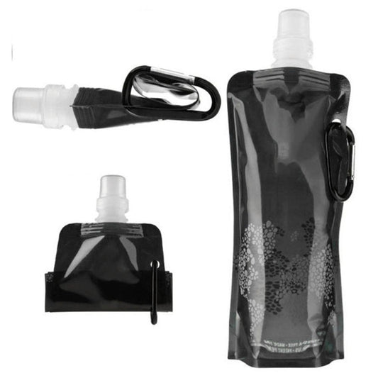 Foldable Silicone Water Bottle 500ml - Ultralight Collapsible Flask for Hiking & Camping