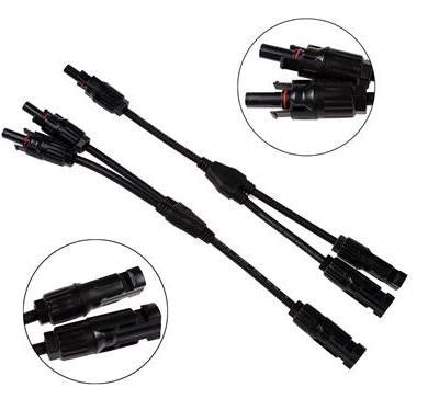 MC4 Branch Y Adapter Connectors for Solar Panels – 1 Pair (M/M/F & F/F/M)