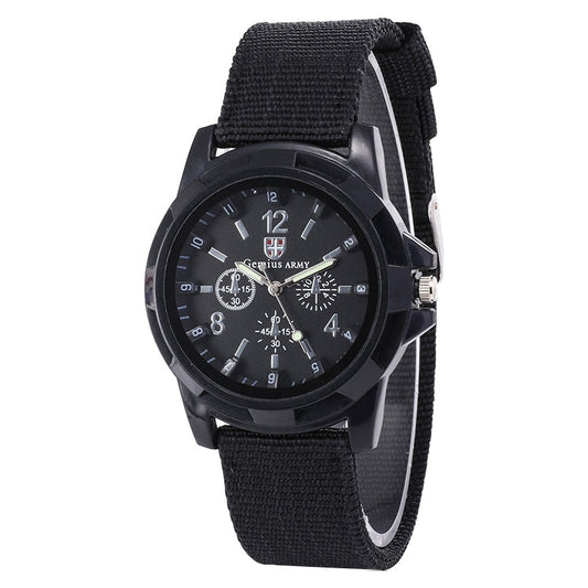 Men's Canvas Strap Luminous Watch – Quartz, 40mm Dial, Multiple Colourways