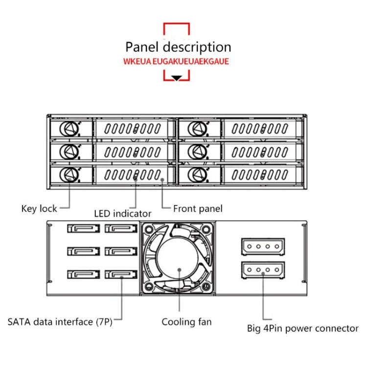 OImaster MR-6601 Six-Bay 2.5" SATA Hard Drive Enclosure with Cooling Fan & LED Indicators