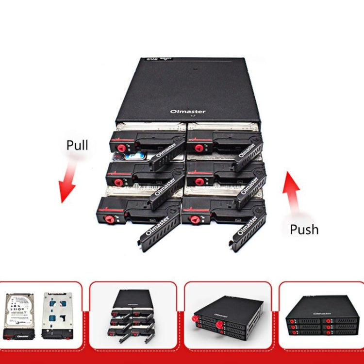 OImaster MR-6601 Six-Bay 2.5" SATA Hard Drive Enclosure with Cooling Fan & LED Indicators