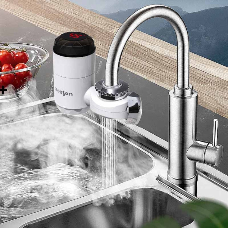 Zoosen Elektrischer Warmwasserhahn Anschlusstyp Durchlauferhitzer CN Stecker, Stil:Weiß + Auslaufschutz, Weiß, Mit Duschkopfanschluss, Weiß + Auslaufschutz