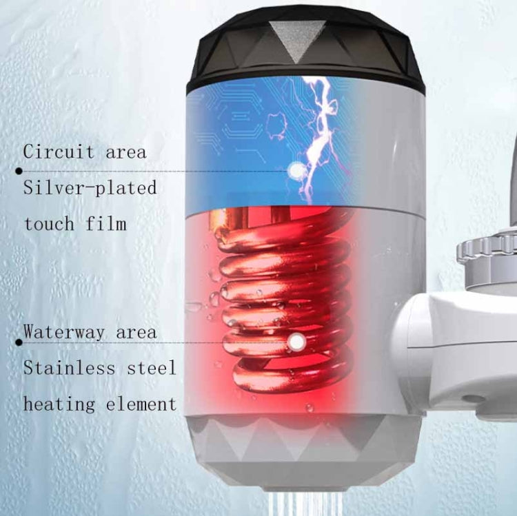 Zoosen Elektrischer Warmwasserhahn Anschlusstyp Durchlauferhitzer CN Stecker, Stil:Weiß + Auslaufschutz, Weiß, Mit Duschkopfanschluss, Weiß + Auslaufschutz