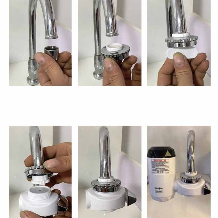 Zoosen Elektrischer Warmwasserhahn Anschlusstyp Durchlauferhitzer CN Stecker, Stil:Weiß + Auslaufschutz, Weiß, Mit Duschkopfanschluss, Weiß + Auslaufschutz