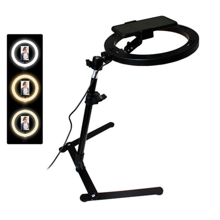 Overhead Ring Fill Light Set with Stand & Phone Mount – LED Beautifying Light for Live Streaming & Food Photography