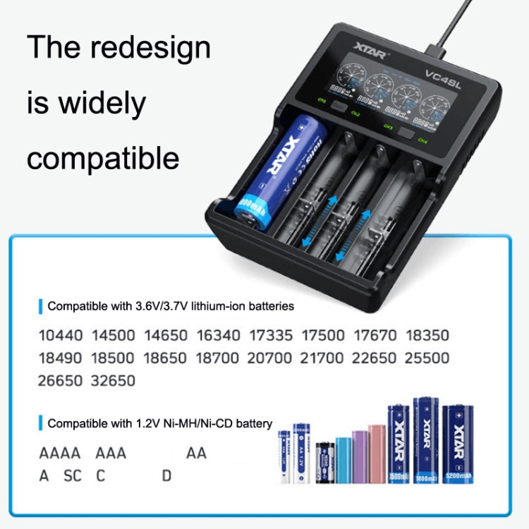 XTAR VC4SL / VC4S 4-Slot Smart Battery Charger