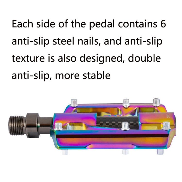 1 Par de pedales de bicicleta coloridos de aleación de aluminio con cojinetes de tres Peilin PROMEND, PD-M86CY, PD-R87CY