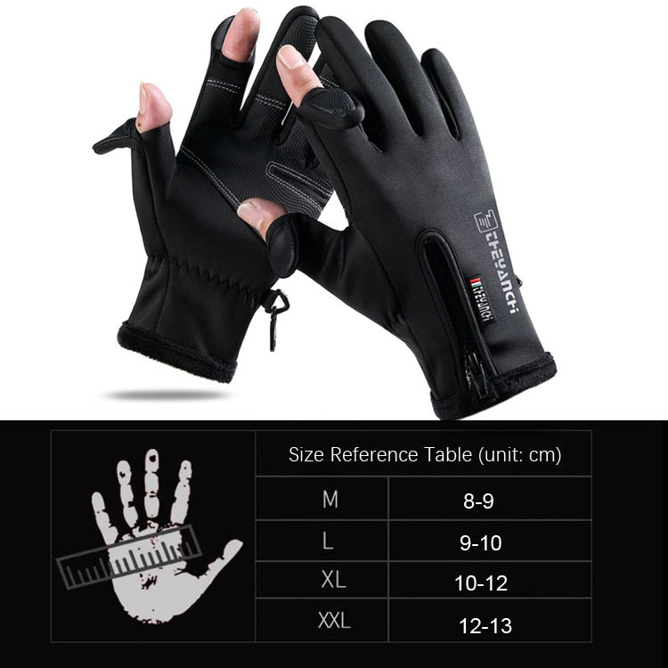 Outdoor-Sport-Reithandschuhe warm Touchscreen Fingerlose Angelhandschuhe, M, L, XL, XXL
