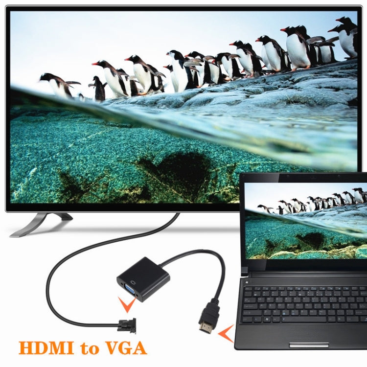 ZHQ007 HD 1080P HDMI zu VGA Konverter, Weiß, Schwarz