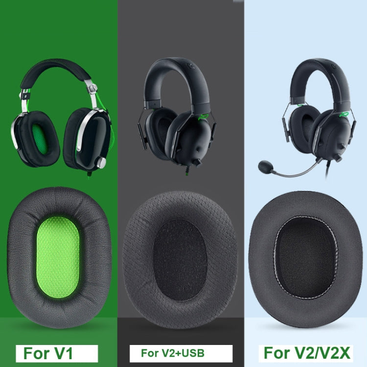 1 Paar Ohrpolster Für Razer BlackShark V2 X / V2 USB Headset, Farbe: Black Gel, Black Mesh, Black Gel