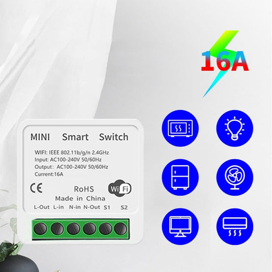 WiFi Smart Switch – Voice & App Remote Control, 16A, IEEE 802.11 b/g/n