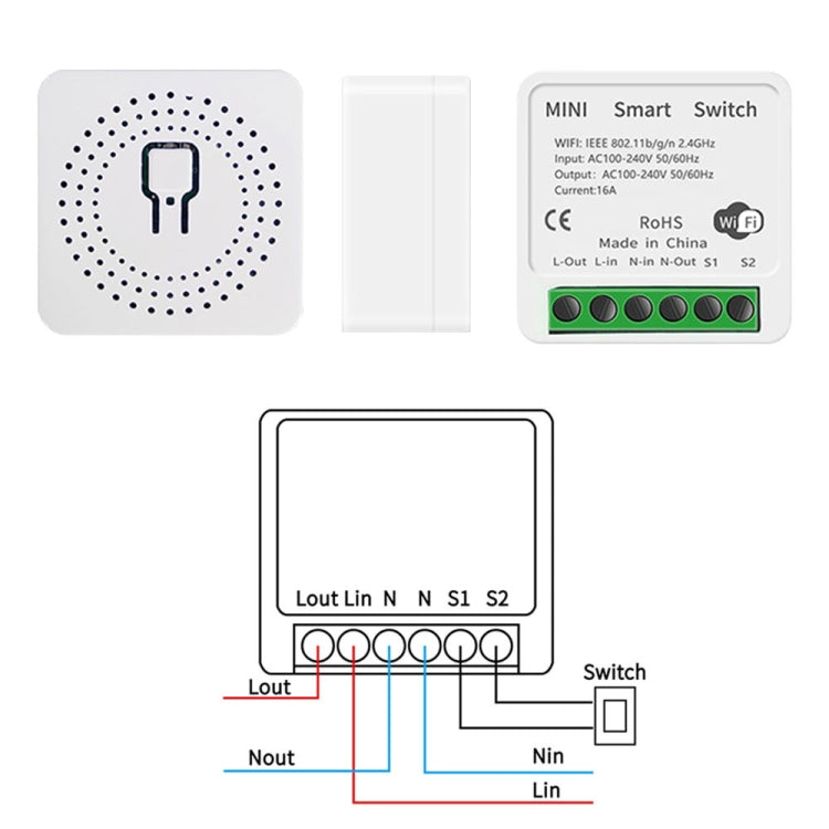 WiFi Smart Switch – Voice & App Remote Control, 16A, IEEE 802.11 b/g/n