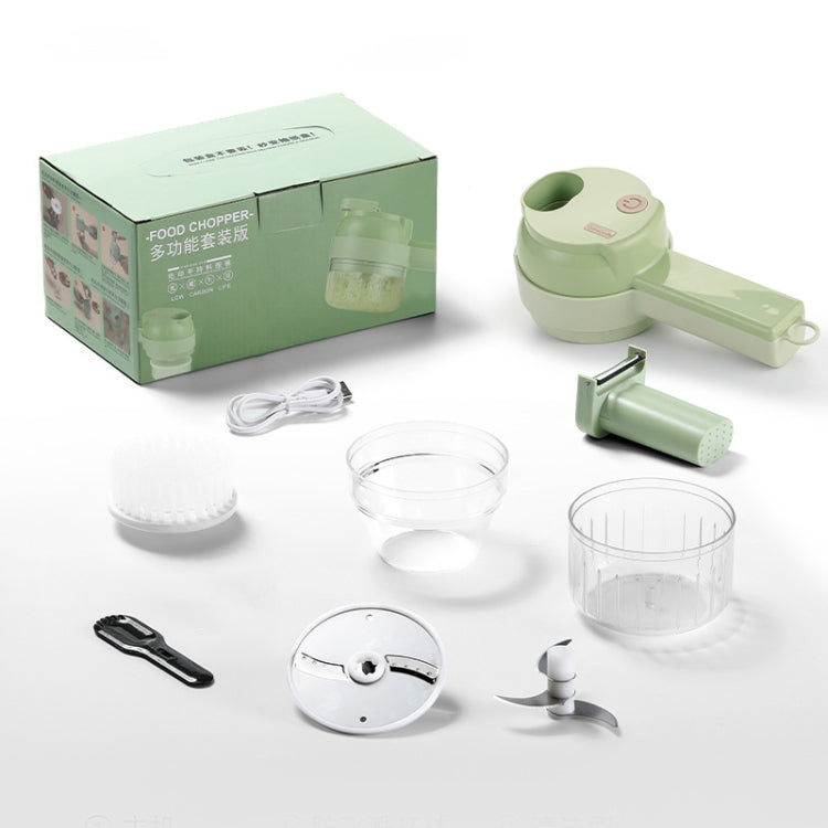 4-in-1 Handheld Elektrischer Gemüseschneider Set Knoblauchschneider, Knoblauchhacker