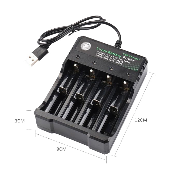 18650 4-Slot USB Battery Charger – Independent Charging, LED Indicator