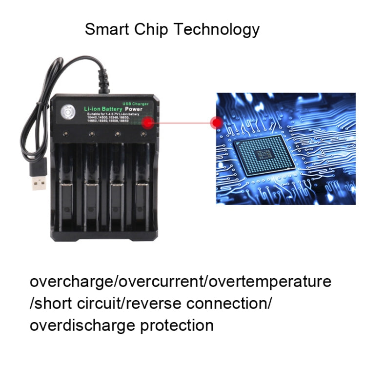 18650 4-Slot USB Battery Charger – Independent Charging, LED Indicator