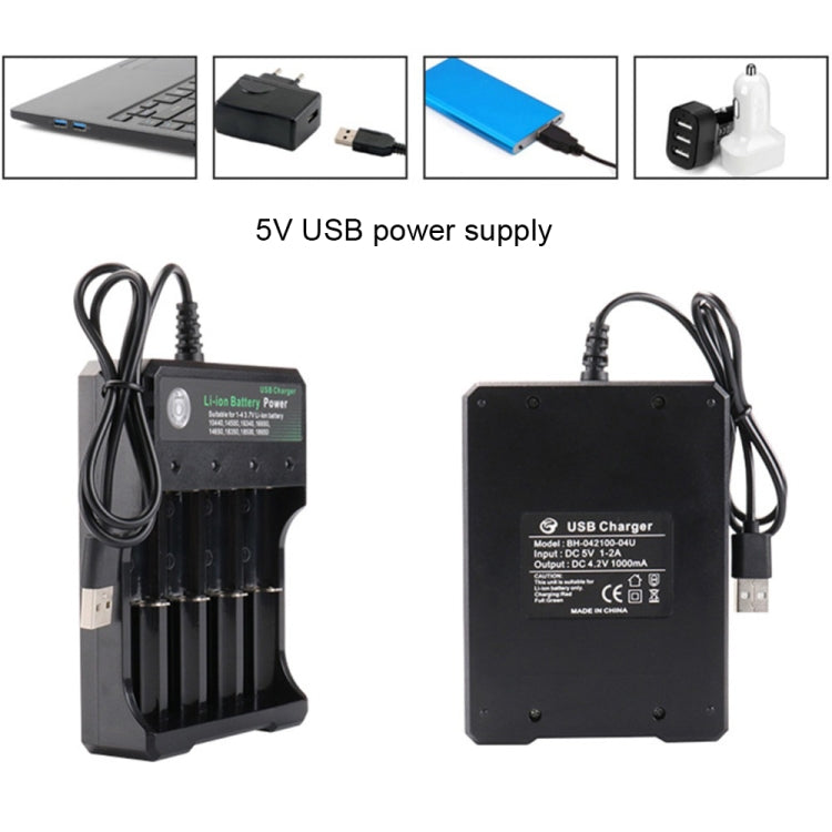 18650 4-Slot USB Battery Charger – Independent Charging, LED Indicator