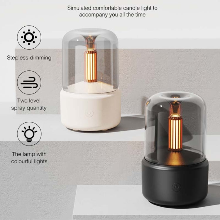 Simulated Candlelight Aroma Diffuser with Night Light | 120ml USB Humidifier