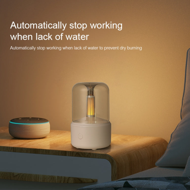 Simulated Candlelight Aroma Diffuser with Night Light | 120ml USB Humidifier