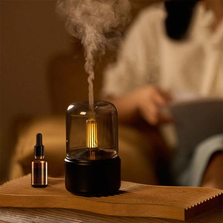 Simulated Candlelight Aroma Diffuser with Night Light | 120ml USB Humidifier