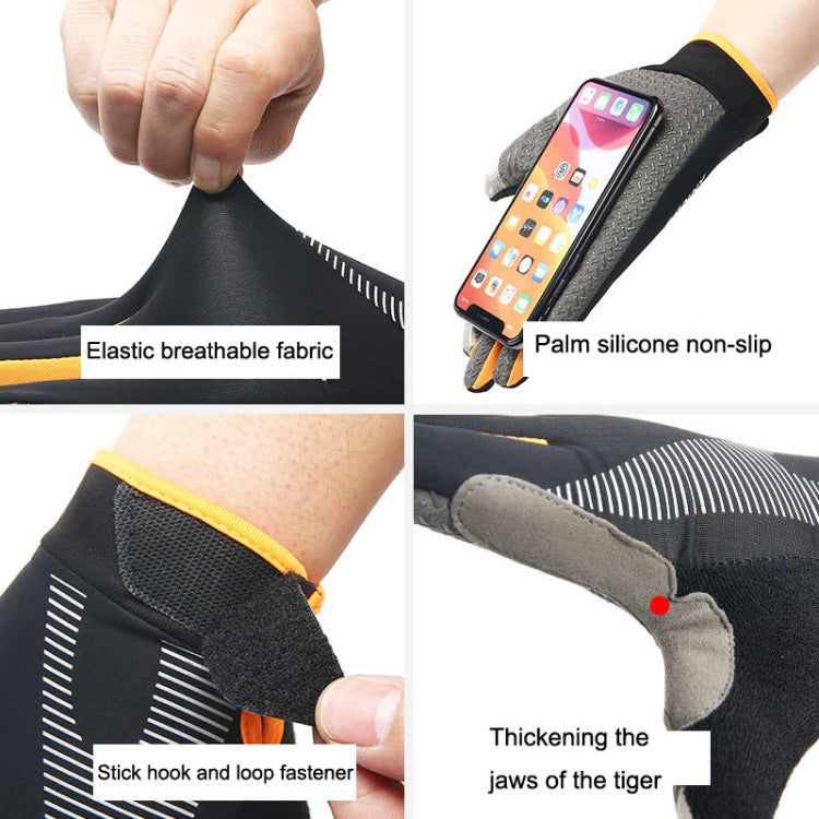 1 Paar QX0002 Sport-Sonnencreme Touchscreen Rutschfeste Verschleißfeste Stoßdämpfende Fahrradhandschuhe, L
