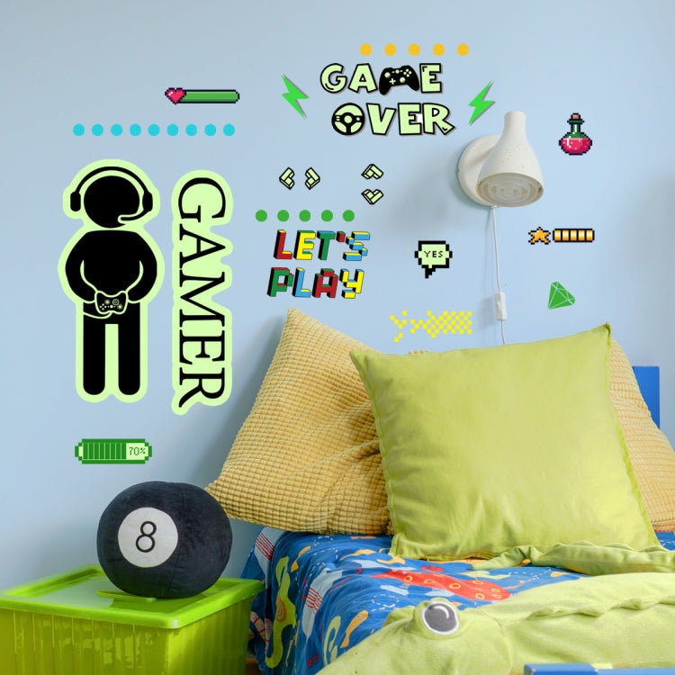 Gamepad Luminous Wall Sticker – Glow in the Dark Gaming Decal for Bedroom & Living Room