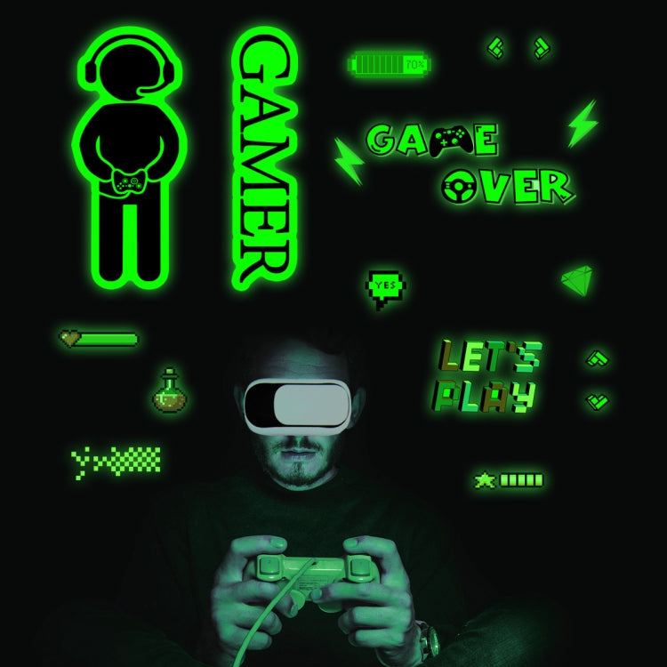 Gamepad Luminous Wall Sticker – Glow in the Dark Gaming Decal for Bedroom & Living Room