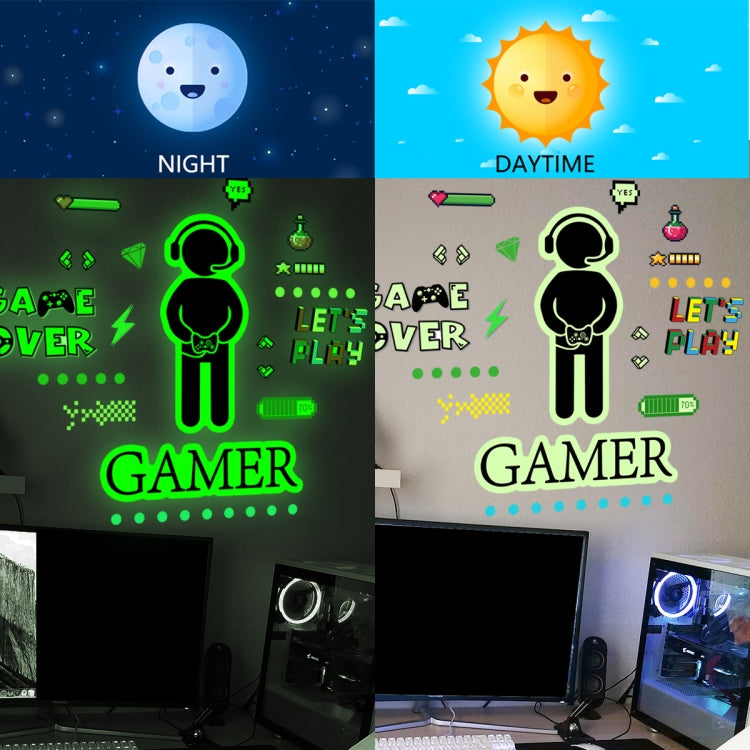 Gamepad Luminous Wall Sticker – Glow in the Dark Gaming Decal for Bedroom & Living Room