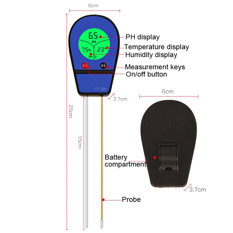 3-in-1 Soil pH, Moisture & Temperature Tester | Digital Garden Meter