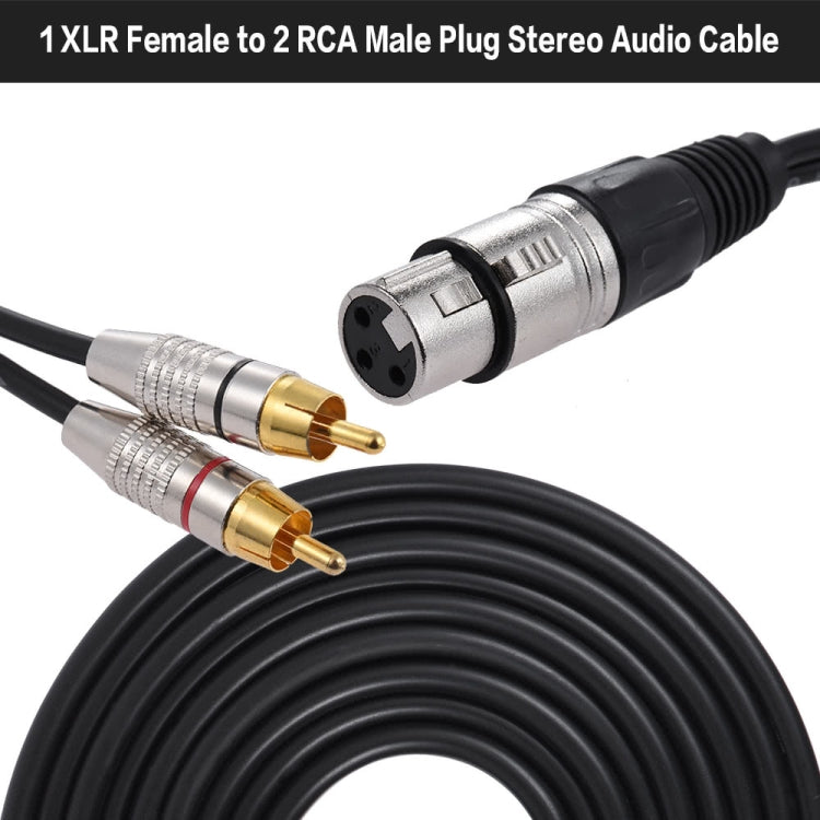 XLR-Buchse auf 2x Cinch-Stecker Stereo-Audiokabel | 0,5m–10m