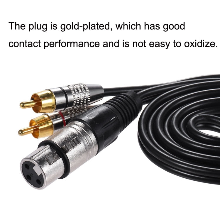 XLR-Buchse auf 2x Cinch-Stecker Stereo-Audiokabel | 0,5m–10m