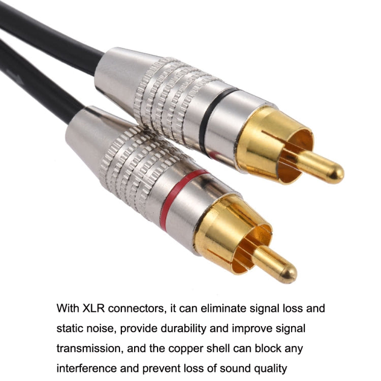 XLR-Buchse auf 2x Cinch-Stecker Stereo-Audiokabel | 0,5m–10m