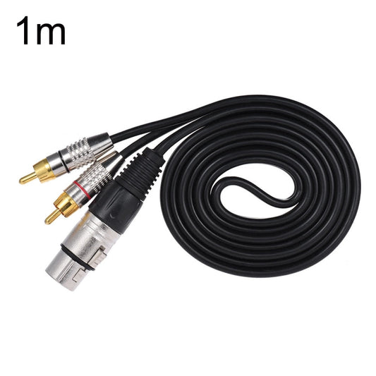 XLR Female to 2x RCA Male Stereo Audio Cable | 0.5m–10m