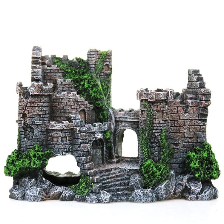 Ancient Castle Aquarium Decoration | Resin Fish Tank Ornament | 17cm