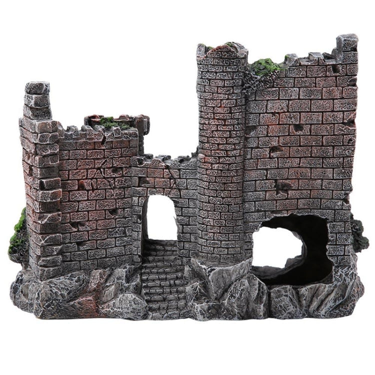 Ancient Castle Aquarium Decoration | Resin Fish Tank Ornament | 17cm