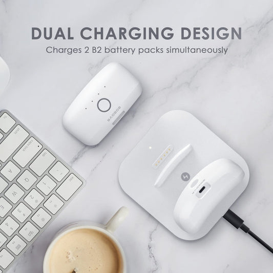 BOBOVR Twin Charger Station | Magnetic Charging Dock for Meta Quest 3 | B2 Battery Pack Dual Charger