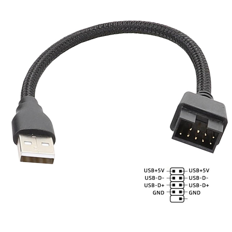 USB-A to 9Pin Motherboard RGB Adapter Cable – 20cm USB 2.0 Extension