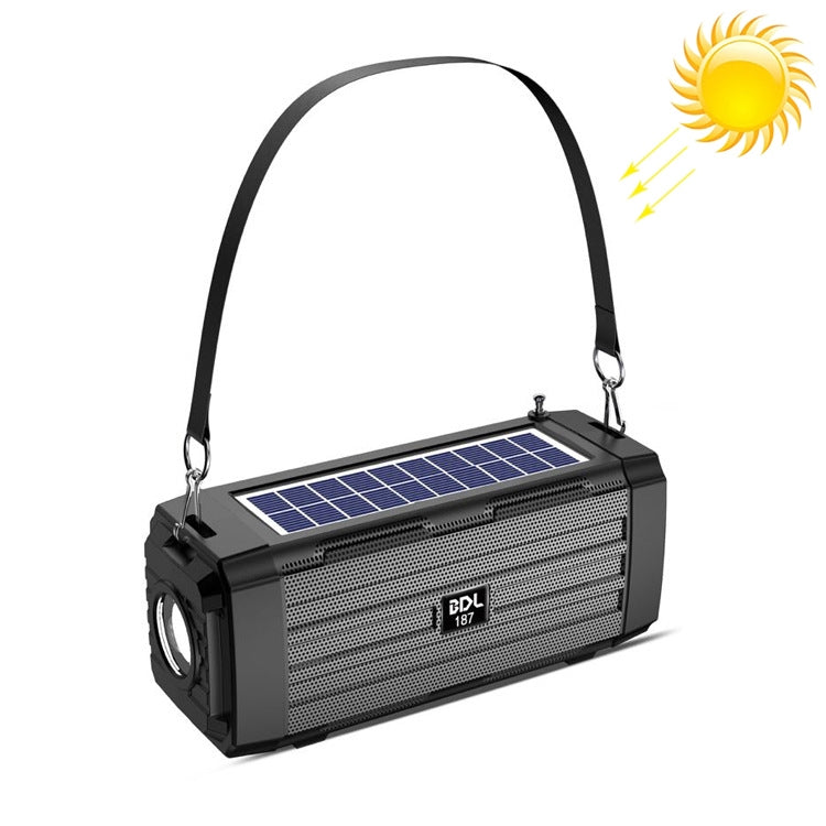 BDL-187 LED-Licht Solar-Wireless-Bluetooth-Lautsprecher Tragbarer Outdoor-Camping-FM-Radio