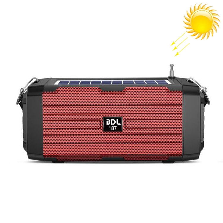 BDL-187 LED-Licht Solar-Wireless-Bluetooth-Lautsprecher Tragbarer Outdoor-Camping-FM-Radio