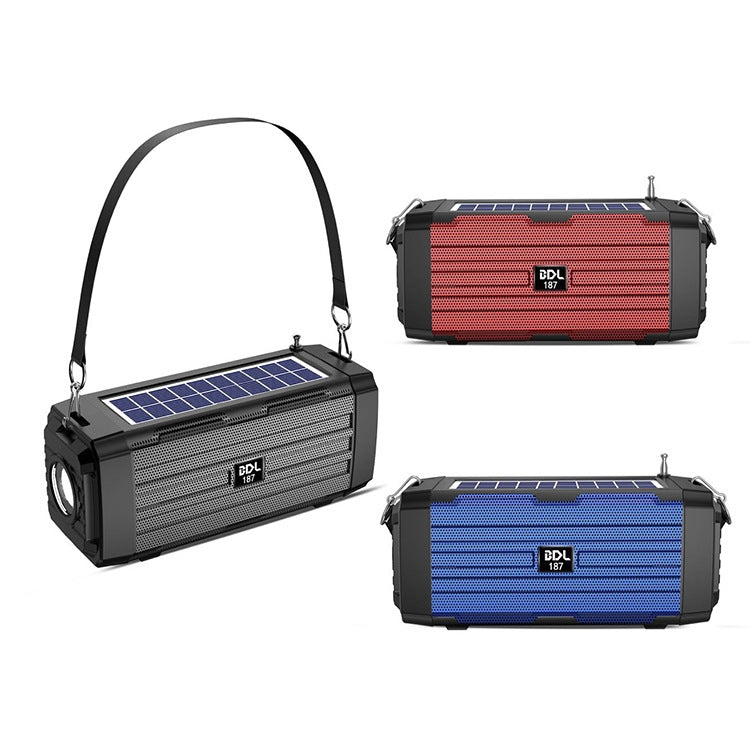 BDL-187 LED-Licht Solar-Wireless-Bluetooth-Lautsprecher Tragbarer Outdoor-Camping-FM-Radio