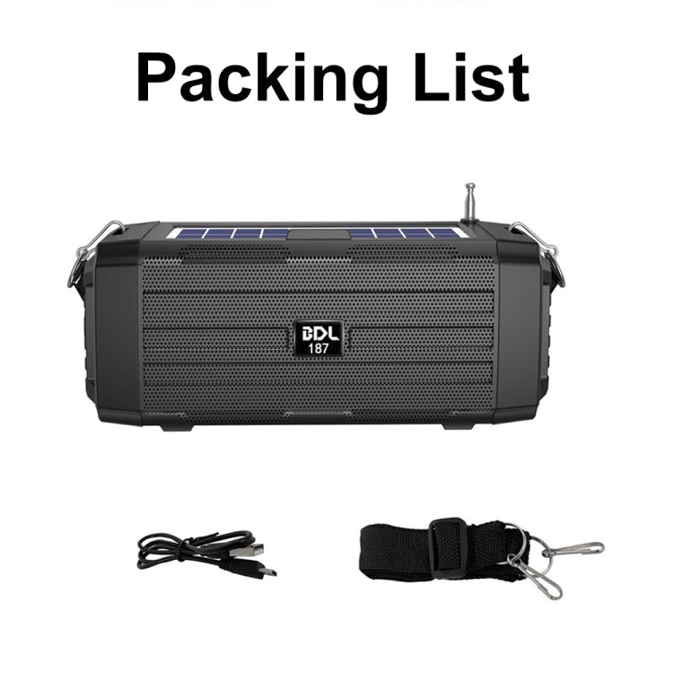 BDL-187 LED-Licht Solar-Wireless-Bluetooth-Lautsprecher Tragbarer Outdoor-Camping-FM-Radio